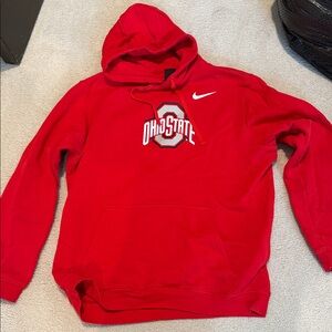 Nike Red Ohio State Crewneck Hoodie with Logo